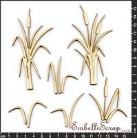 Embellissement Scrap Roseaux, en Carton bois