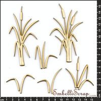 Embellissement Scrap Roseaux, en Carton bois