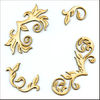 embellissement en français pour le scrapbooking Angles de Volutes Tout Feu Tout Flamme, en Carton bois