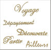 Embellissement Scrap Les Petits Mots du Voyage, en Papier Bazzill