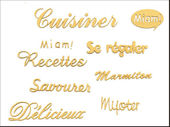 Embellissement Scrap Les Petits Mots du Cuisinier, en Papier Bazzill