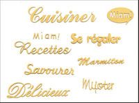 Embellissement Scrap Les Petits Mots du Cuisinier, en Papier Bazzill