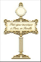 Embellissement Scrap Plaque Parisienne avec Lampadaire, Personnalisable, en Carton bois