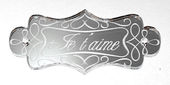 Embellissement Scrap Etiquette Je t'aime, en Miroir