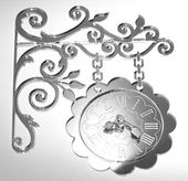 Embellissement Scrap Grande Suspension Horloge Festonnée, en Miroir