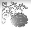 embellissement en français pour le scrapbooking Grande Suspension Pancarte Ronde Festonnée, Personnalisée,en Miroir