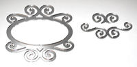 Embellissement Scrap Grand Porte Etiquette Ovale, en Miroir