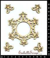 Embellissement Scrap Petit Cadre Baroque, en Carton bois