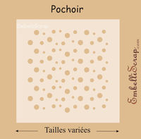 Embellissement Scrap Ribambelle de Petits Pois, de différentes tailles, Pochoir