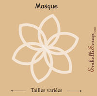 Embellissement Scrap Rosace à 6 Pétales, de différentes tailles, Masque