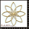 embellissement en français pour le scrapbooking Rosace à 8 Pétales, en Carton bois