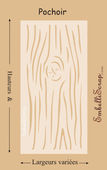 Embellissement Scrap Nervures de Bois, avec un noeud, de différentes tailles, Pochoir