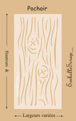 Embellissement Scrap Nervures de Bois, avec deux noeuds, de différentes tailles, Pochoir