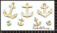 Embellissement Scrap Ancres de Marines, en Carton bois