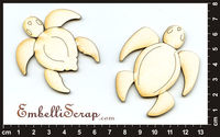 Embellissement Scrap Tortues de Mer, en Carton bois 