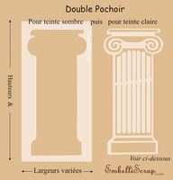 Embellissement Scrap Colonne Grecque, de différentes tailles, Pochoir double