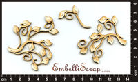 Embellissement Scrap Branchage d'Automne dans le Vent, en Carton bois