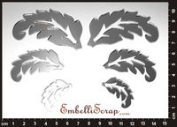 Embellissement Scrap Pelletée de Feuilles Damassées, en Miroir