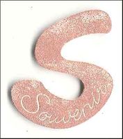 Embellissement Scrap Lettre S gravée