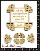 Embellissement Scrap Etiquette Celtique, Personnalisée, en Carton bois 