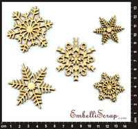 Embellissement Scrap Déluge Sibérien de Flocons de Neige, en Carton bois