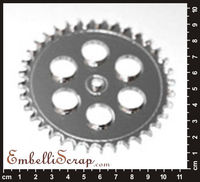 Embellissement Scrap Engrenage Géant à Petites Dents, en Miroir