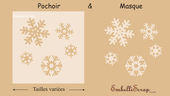 Embellissement Scrap Flocons de Neige Etoilés, de différentes tailles, Poch Masq