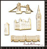 embellissement en français pour le scrapbooking Les Monuments de Londres, en Carton bois