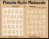 Embellissement Scrap Planche Holly Majus. (PM) Mini en Pochoir