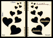 Embellissement Scrap Couverture de Mini-album Coeurs, format portrait, en Carton