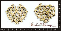 Embellissement Scrap Coeurs de Ferronnerie, en Carton bois