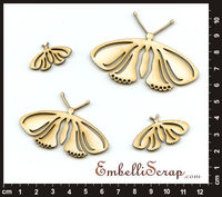 Embellissement Scrap Papillons à Festons, en Carton bois