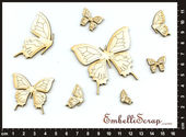 Embellissement Scrap Gracieux Papillons, en Carton bois