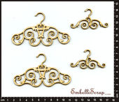 Embellissement Scrap Cintres à volutes, en Carton bois