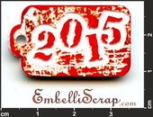 Embellissement Scrap 2015 sur Etiquette Usée