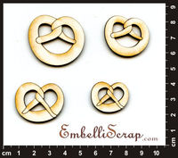 Embellissement Scrap Bretzel, en Carton bois