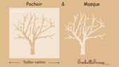 Embellissement Scrap Arbre en Hiver, de différentes tailles, Pochoir et Masque