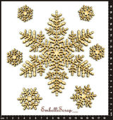 Embellissement Scrap Grand Flocon de Neige Dentelé, en Carton bois