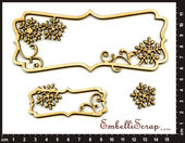 Embellissement Scrap Etiquette évidée à Flocons de Neige Dentelés, en Carton bois