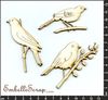 embellissement en français pour le scrapbooking 3 Oiseaux sur leur Branche, en Carton bois