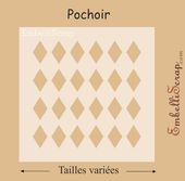 Embellissement Scrap Damier de Losanges, de différentes tailles, Pochoir