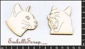 Embellissement Scrap Têtes de Chats, en Carton bois