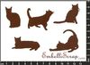 embellissement en français pour le scrapbooking Silhouette de Chats, en Papier