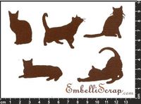 Embellissement Scrap Silhouette de Chats, en Papier