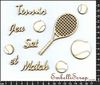embellissement en français pour le scrapbooking Panoplie du Joueur de Tennis, en Carton bois