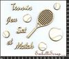 Embellissement Scrap Panoplie du Joueur de Tennis, en Carton bois