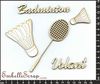 Embellissement Scrap Panoplie du Joueur de Badminton, en Carton bois