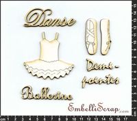 Embellissement Scrap Panoplie de la Danse, en Carton bois