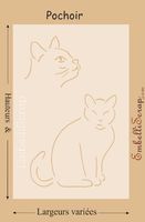 Embellissement Scrap Silhouette de Chats au trait, de différentes tailles, Pochoir