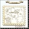 embellissement en français pour le scrapbooking Carte de Bretagne et Bannière Personnalisable, en Carton bois